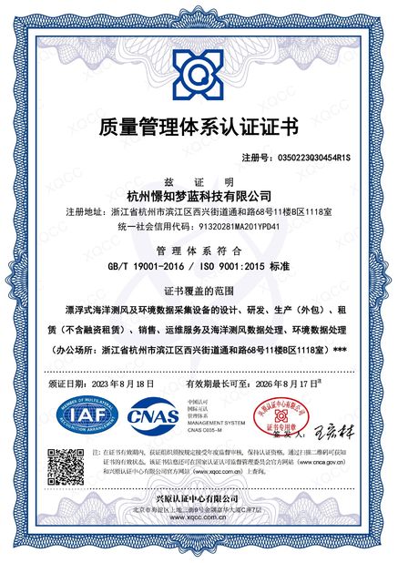 China Hangzhou Blue Aspirations Technology Co., Ltd. Certificações